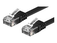 U/UTP Cat6 patch cable, flat, 3m, 250MHz, black TP-63S-FL