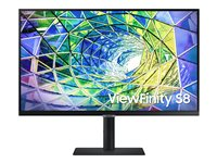 Samsung ViewFinity S8 S27A800UJP - S80UA Series - LED-skärm - 27" - 3840 x 2160 4K @ 60 Hz - IPS - 300 cd/m² - 1000:1 - HDR10 - 5 ms - HDMI, DisplayPort, USB-C - svart LS27A800UJPXEN