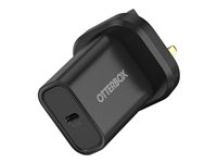 OtterBox - ProPack Packaging - strömadapter - 20 Watt - PD (24 pin USB-C) - svart - Storbritannien 78-81364