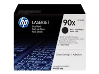 HP 90X svart LaserJet-tonerkassett med hög kapacitet, original, 2-pack, 48000 sidor, Svart, 2 styck CE390XD