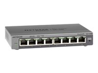 NETGEAR ProSafe Smart Managed Plus Switch - GS108Ev3 - 8-port Gigabit 10/100/1000 Mbps - Desktop - fanless GS108E-300PES