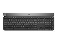 Logitech Craft Advanced keyboard with creative input dial, Fullstor (100 %), Trådlös, Trådlös RF + Bluetooth, QWERTY, Svart, Grå 920-008504