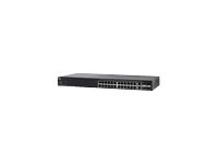 Cisco Small Business SG350-28P - Switch - L3 - Administrerad - 24 x 10/100/1000 (PoE+) + 2 x Gigabit SFP + 2 x kombinations-Gigabit SFP - rackmonterbar - PoE+ (195 W) - rekonditionerad SG350-28P-K9-EU-RF