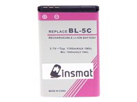 Insmat - Batteri - Li-Ion - 1100 mAh - 4.1 Wh - för Nokia 10X, 111, 12XX, 130, 16XX, 1800, 20X, 215, 222, 27XX, 31XX, C1, C2, X2, Asha 20X 106-9325