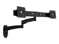 Ergotron 200 Series Dual Monitor Arm, 11,8 kg, 55,9 cm (22"), 75 x 75 mm, 100 x 100 mm, Svart 45-231-200