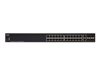 Cisco SF250-24P, hanterad, L2/L3, Fast Ethernet (10/100), Strömförsörjning via Ethernet (PoE) stöd, Rackmontering, 1U SF250-24P-K9-EU