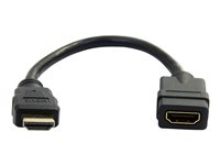 StarTech.com HDMIEXTAA6IN, 0,152 m, HDMI Typ A (standard), HDMI Typ A (standard), 3D kompatibilitet, 10,2 Gbit/s, Svart HDMIEXTAA6IN