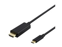 DELTACO USB-C till HDMI-kabel, 4K@60Hz, 2m, svart USBC-HDMI-1020