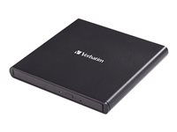 Verbatim Slimline CD/DVD, Svart, horisontell, Bärbar dator, DVD-RW, USB 2.0, CD, CD-R, CD-RW, DVD, DVD+R, DVD+R DL, DVD+RW, DVD-R, DVD-R DL, DVD-RAM, DVD-ROM 98938