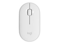 Logitech Pebble M350, Ambidextrous, Optisk, Trådlös RF + Bluetooth, 1000 DPI, Vit 910-005716