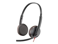 Poly Blackwire C3225 - Blackwire 3200 Series - headset - på örat - kabelansluten - 3,5 mm kontakt, USB-C - svart - Skype-certifierat, Avaya-certifierad, Cisco Jabber-certifierad 80S04A6