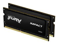 Kingston FURY Impact - DDR3L - sats - 16 GB: 2 x 8 GB - SO DIMM 204-pin - 1866 MHz / PC3L-14900 - CL11 - 1.35 / 1.5 V - ej buffrad - icke ECC - svart KF318LS11IBK2/16