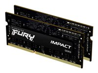 Kingston FURY Impact - DDR3L - sats - 8 GB: 2 x 4 GB - SO DIMM 204-pin - 1600 MHz / PC3L-12800 - CL9 - 1.35 / 1.5 V - ej buffrad - icke ECC - svart KF316LS9IBK2/8