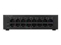 Cisco Small Business SF110D-16HP - Switch - unmanaged - 8 x 10/100 + 8 x 10/100 (PoE) - desktop, wall-mountable - PoE (64 W) SF110D-16HP-EU