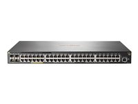 HPE Aruba 2930F 48G PoE+ 4SFP+ - Switch - L3 - Administrerad - 48 x 10/100/1000 (PoE+) + 4 x 1 Gigabit / 10 Gigabit SFP+ - sida till sida luftflöde - rackmonterbar - PoE+ (370 W) JL256A