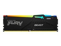 Kingston FURY Beast RGB - DDR5 - sats - 64 GB: 2 x 32 GB - DIMM 288-pin - 5200 MHz / PC5-41600 - CL40 - 1.25 V - ej buffrad - on-die ECC KF552C40BBAK2-64