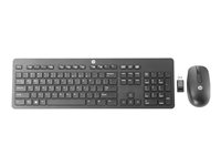 HP Slim trådlöst tangentbord och mus, Fullstor (100 %), Trådlös, RF Trådlös, Svart, Mus inkluderad T6L04AA#UUZ