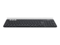 Logitech K780 Multi-Device Wireless Keyboard, Fullstor (100 %), Trådlös, Trådlös RF + Bluetooth, QWERTY, Grå, Vit 920-008041