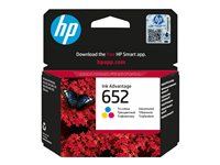 HP 652 - Färg (cyan, magenta, gul) - original - Ink Advantage - bläckpatron - för Deskjet Ink Advantage 26XX, Ink Advantage 37XX, Ink Advantage 50XX, Ink Advantage 52XX F6V24AE