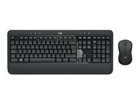 Logitech Advanced MK540, Trådlös, USB, Membrantangentbrytare, QWERTZ, Svart, Vit, Mus inkluderad 920-008677