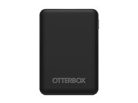 OtterBox Standard Mobile Charging Kit - Powersbank - 5000 mAh - 10.5 Watt - 2.1 A - Apple Fast Charge, FC (USB) - på kabel: Lightning/Micro-USB/USB-C - svart 78-80638