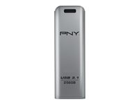 PNY FD256ESTEEL31G-EF, 256 GB, 3.2 Gen 1 (3.1 Gen 1), 20 MB/s, Friktionslager, Rostfritt stål FD256ESTEEL31G-EF