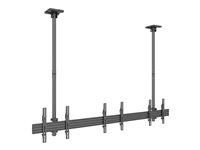 Multibrackets M Ceiling Mount Pro MBC3X1U - Monteringssats (2 takplattor, 4 skenor, 2 stångklämmor, 6 lutningsarmar, 8 förlängningsrör (80 cm), 2 skydd för takplattor) - för 3 LCD-bildskärmar - aluminium, stål - svart - skärmstorlek: 40"-65" - takmon 7350073733477