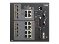 Cisco Industrial Ethernet 4000 Series - Switch - Administrerad - 4 x SFP + 8 x 10/100 (PoE+) + 4 x kombinations-Gigabit SFP - DIN-skenmonterbar - PoE+ - DC power - TAA-kompatibel IE-4000-4S8P4G-E