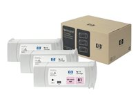 HP 81 - 3-pack - ljus magenta - original - bläckpatron - för DesignJet 5000, 5000ps, 5000ps uv, 5000uv, 5500, 5500 uv, 5500mfp, 5500ps, 5500ps uv C5071A