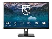 Philips 242S9JML - S Line - LED-skärm - 24" (23.8" visbar) - 1920 x 1080 Full HD (1080p) @ 75 Hz - VA - 300 cd/m² - 3000:1 - 4 ms - HDMI, VGA, DisplayPort - högtalare - svart 242S9JML/00