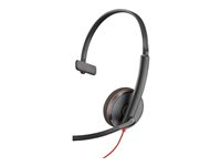 Poly Blackwire 3210 - Blackwire 3200 Series - headset - på örat - kabelansluten - USB-C - svart - UC-certifierad 8X214A6