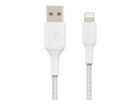 Belkin CAA002BT0MWH, 0,15 m, Lightning, USB A, Hankoppling, Hankoppling, Vit CAA002bt0MWH