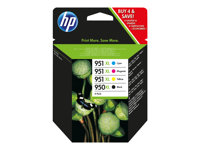 HP 950XL/951XL Combo Pack - 4-pack - hög kapacitet - svart, gul, cyan, magenta - original - bläckpatron - för Officejet Pro 251, 276, 8100, 8600, 8600 N911, 8610, 8615, 8616, 8620, 8625, 8630, 8640 C2P43AE