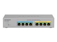 NETGEAR 8-port Ultra60 PoE++ Multi-Gigabit (2.5G) Ethernet Plus Switch, hanterad, L2/L3, 2.5G Ethernet (100/1000/2500), Full duplex, Strömförsörjning via Ethernet (PoE) stöd MS108EUP-100EUS