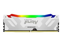 Kingston FURY Renegade RGB - DDR5 - sats - 32 GB: 2 x 16 GB - DIMM 288-pin - 6400 MHz / PC5-51200 - CL32 - 1.4 V - ej buffrad - on-die ECC - vit, silver KF564C32RWAK2-32