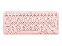 Logitech K380 Multi-Device Bluetooth Keyboard - Tangentbord - trådlös - Bluetooth 3.0 - QWERTY - spansk - rosa 920-009587