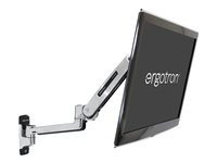 Ergotron LX Sit-Stand Wall Mount LCD Arm, 11,3 kg, 106,7 cm (42"), 75 x 75 mm, 200 x 100 mm, Rostfritt stål 45-353-026