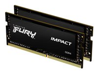 Kingston FURY Impact - DDR4 - sats - 64 GB: 2 x 32 GB - SO DIMM 260-pin - 2666 MHz / PC4-21300 - CL16 - 1.2 V - ej buffrad - icke ECC - svart KF426S16IBK2/64