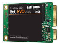 Samsung 860 EVO MZ-M6E500BW - Solid state drive - krypterat - 500 GB - inbyggd - mSATA - SATA 6Gb/s - buffert: 512 MB - 256 bitars AES - TCG Opal Encryption 2.0 MZ-M6E500BW
