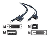 Twin 1,8M DVI 2x DVI-D-2x USB, 2m, 2 m, VSCD3