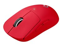 Logitech G Pro X Superlight, högerhand, Optisk, RF Trådlös, 25600 DPI, 1 ms, Röd 910-006785