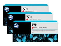 HP 771C - 3-pack - 775 ml - kromröd - original - bläckpatron - för DesignJet Z6200, Z6800 Photo Production B6Y32A