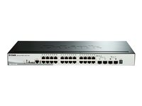 D-Link DGS-1510-28P, hanterad, L3, Gigabit Ethernet (10/100/1000), Full duplex, Strömförsörjning via Ethernet (PoE) stöd, Rackmontering DGS-1510-28P