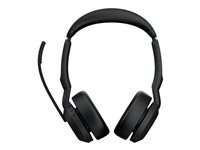 Jabra Evolve2 55 UC Stereo - Headset - på örat - Bluetooth - trådlös - aktiv brusradering - USB-C, USB-A - svart - med laddningsställ - Zoomcertifierad, Certifierad för Microsoft-teams, Cisco Webex Certified, Optimerad för UC, Alcatel-Lucent-certifie 25599-989-989