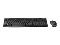 Logitech Wireless Combo MK270, Fullstor (100 %), Trådlös, USB, QWERTY, Svart, Mus inkluderad 920-004512