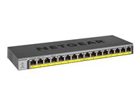 NETGEAR GS116PP, Ohanterad, Gigabit Ethernet (10/100/1000), Strömförsörjning via Ethernet (PoE) stöd, Rackmontering GS116PP-100EUS