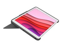 Logitech Combo Touch - Tangentbord och foliefodral - med pekdyna - bakgrundsbelyst - Apple Smart connector - QWERTZ - tysk - oxford-grå - för Apple 10.2-inch iPad Wi-Fi, 10.5-inch iPad Pro Wi-Fi, 10.9-inch iPad Wi-Fi, iPad Air Wi-Fi 920-011435