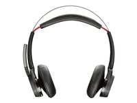 Poly Voyager Focus UC B825 - Headset - på örat - Bluetooth - trådlös - aktiv brusradering - USB-C via Bluetooth-adapter - svart - Skype-certifierat 7F0J3AA