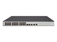 HPE OfficeConnect 1950 24G 2SFP+ 2XGT PoE+, hanterad, L3, Gigabit Ethernet (10/100/1000), Strömförsörjning via Ethernet (PoE) stöd, Rackmontering, 1U JG962A