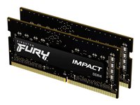 Kingston FURY Impact - DDR4 - sats - 16 GB: 2 x 8 GB - SO DIMM 260-pin - 2666 MHz / PC4-21300 - CL15 - 1.2 V - ej buffrad - icke ECC - svart KF426S15IBK2/16